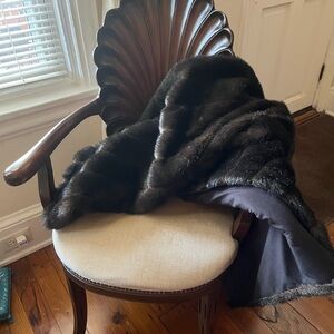 Luxurious Faux Fur Throw Blanket - Brown